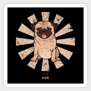 Pug Retro Japanese Magnet